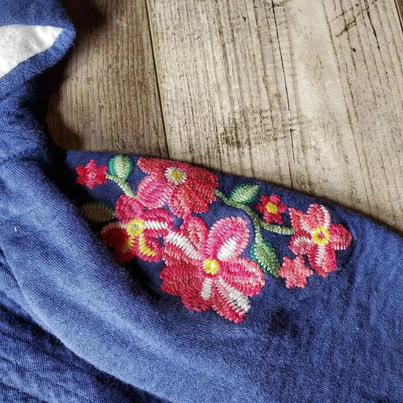 Blue and Pink Floral Embroidered Baby Girls Zip Up Jacket Size 12m NWOT - Picture 7 of 14